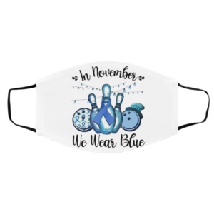 In November We Wear Blue Bowling face mask