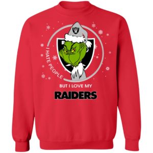 I Hate People But I Love My Oakland Raiders Grinch Shirt