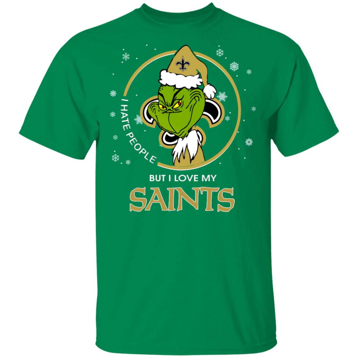 I Hate People But I Love My New Orleans Saints Grinch Shirt