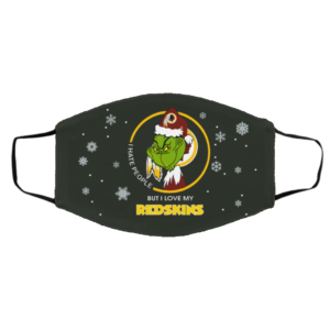 I Hate People But I Love My Washington Redskins Grinch Face Mask