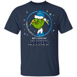 I Hate People But I Love My Los Angeles Chargers Grinch Shirt