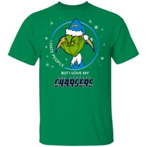 I Hate People But I Love My Los Angeles Chargers Grinch Shirt