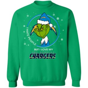 I Hate People But I Love My Los Angeles Chargers Grinch Shirt