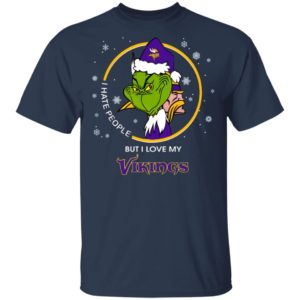 I Hate People But I Love My Minnesota Vikings Grinch Shirt
