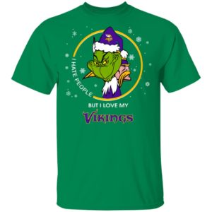 I Hate People But I Love My Minnesota Vikings Grinch Shirt