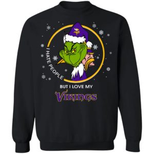I Hate People But I Love My Minnesota Vikings Grinch Shirt