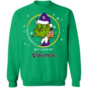 I Hate People But I Love My Minnesota Vikings Grinch Shirt