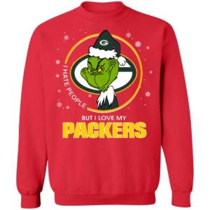 I Hate People But I Love My Green Bay Packers Grinch Shirt