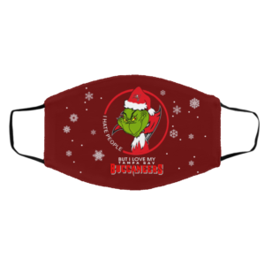 I Hate People But I Love My Tampa Bay Buccaneers Grinch Face Mask