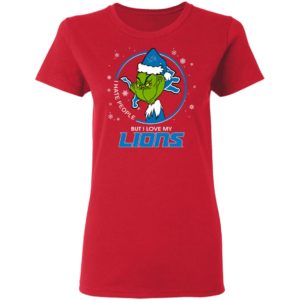 I Hate People But I Love My Detroit Lions Grinch Shirt