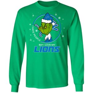 I Hate People But I Love My Detroit Lions Grinch Shirt