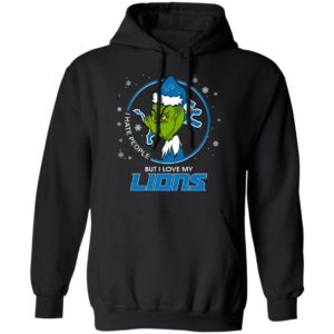 I Hate People But I Love My Detroit Lions Grinch Shirt