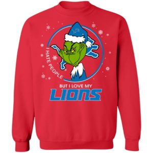 I Hate People But I Love My Detroit Lions Grinch Shirt