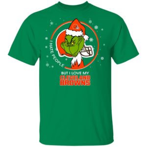 I Hate People But I Love My Cleveland Browns Grinch Shirt