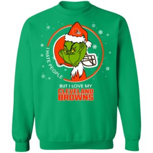 I Hate People But I Love My Cleveland Browns Grinch Shirt