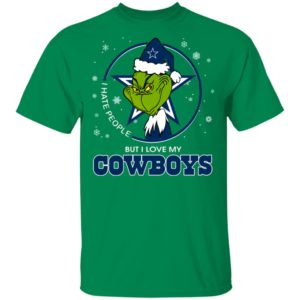 I Hate People But I Love My Dallas Cowboys Grinch Shirt