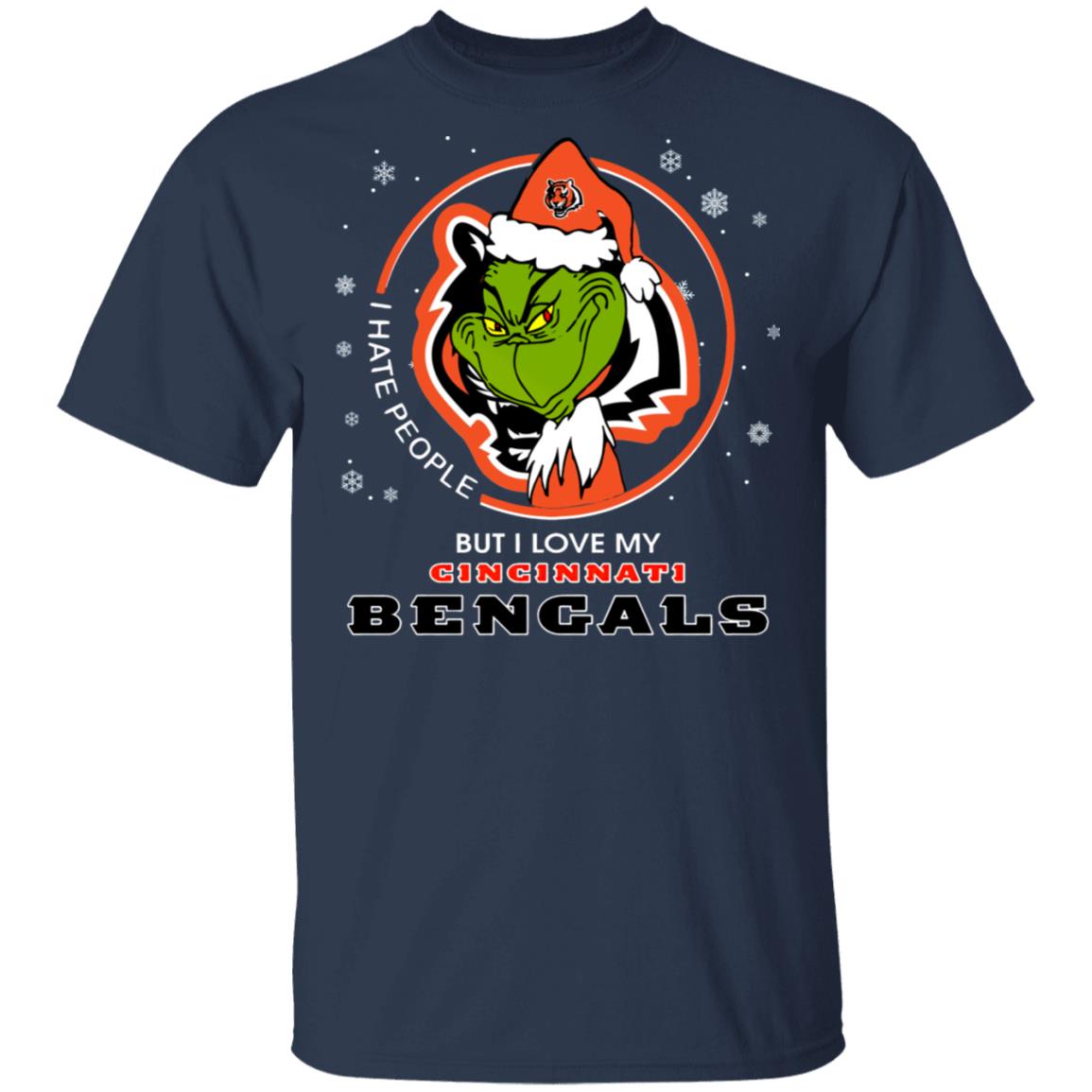 I Hate People But I Love My Cincinnati Bengals Grinch Shirt