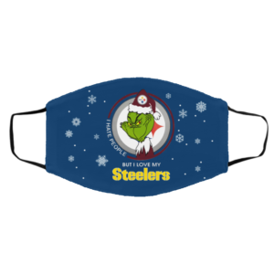 I Hate People But I Love My Pittsburgh Steelers Grinch Face Mask