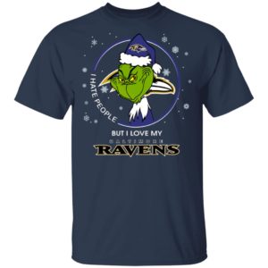 I Hate People But I Love My Baltimore Ravens Grinch Shirt