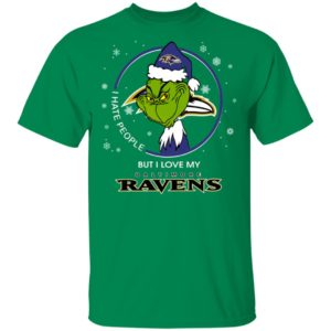I Hate People But I Love My Baltimore Ravens Grinch Shirt