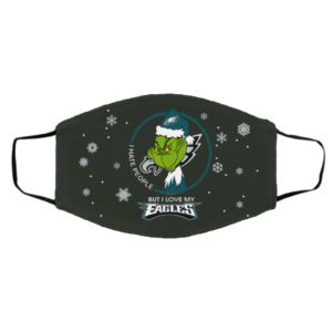 I Hate People But I Love My Philadelphia Eagles Grinch Face Mask