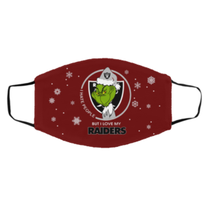 I Hate People But I Love My Oakland Raiders Grinch Face Mask