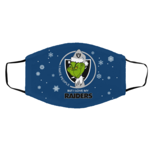 I Hate People But I Love My Oakland Raiders Grinch Face Mask