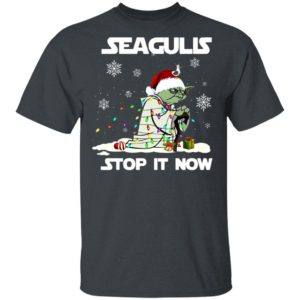 Star Wars Yoda Santa Seagulls Stop It Now Christmas Shirt