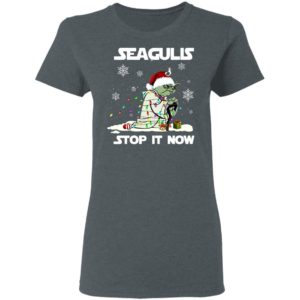 Star Wars Yoda Santa Seagulls Stop It Now Christmas Shirt