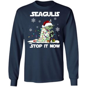Star Wars Yoda Santa Seagulls Stop It Now Christmas Shirt