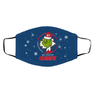 I Hate People But I Love My Kansas City Chiefs Grinch Face Mask