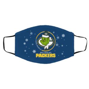 I Hate People But I Love My Green Bay Packers Grinch Face Mask