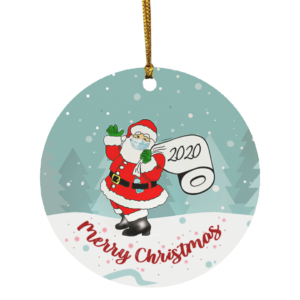 Santa Claus Wears Mask Toilet Paper Decorative Christmas Ornament – Funny Christmas Holiday Gift