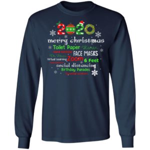 Womens Christmas 2020 in Quarantine with Face Mask Stay 6 Feet T-Shirt