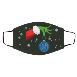 The Grinch Christmas Ornament Detroit Lions Face Mask