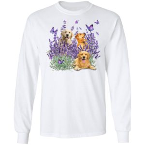 Golden Retriever Butterflies Flowers Shirt