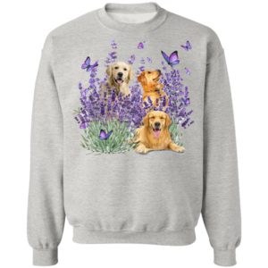 Golden Retriever Butterflies Flowers Shirt