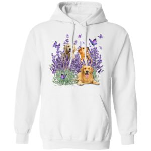 Golden Retriever Butterflies Flowers Shirt