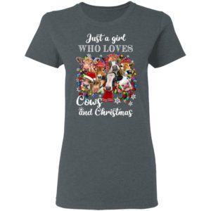 Just A Girl Who Loves Cows And Christmas Sweatshirt, Hoodie