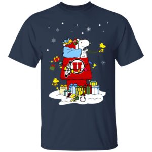 Utah Utes Santa Snoopy Wish You A Merry Christmas Shirt