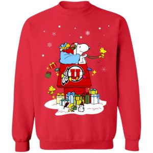 Utah Utes Santa Snoopy Wish You A Merry Christmas Shirt