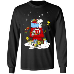 Utah Utes Santa Snoopy Wish You A Merry Christmas Shirt