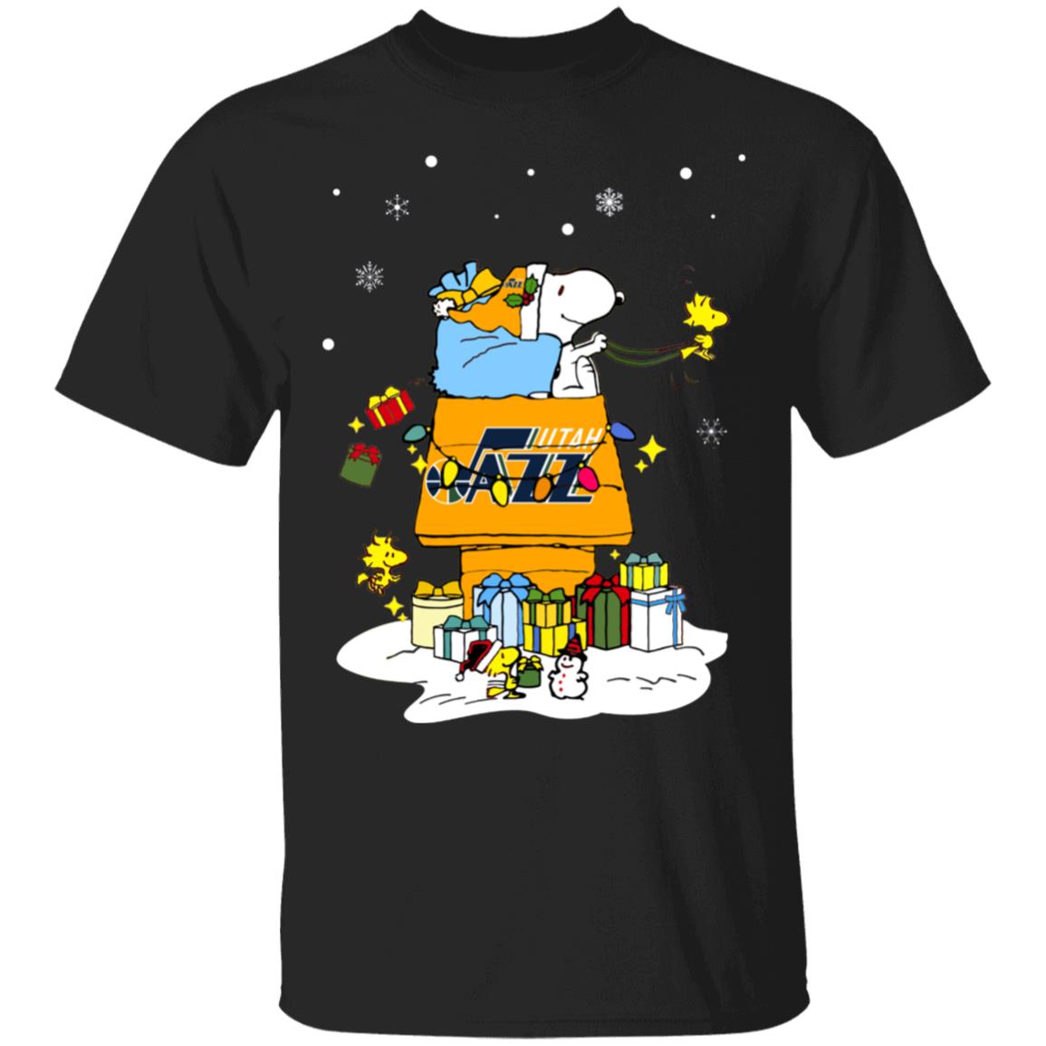Utah Jazz Santa Snoopy Wish You A Merry Christmas Shirt Utah Jazz Santa Snoopy Wish You A Merry Christmas Shirt