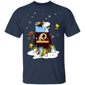 Washington Redskins Santa Snoopy Wish You A Merry Christmas Shirt