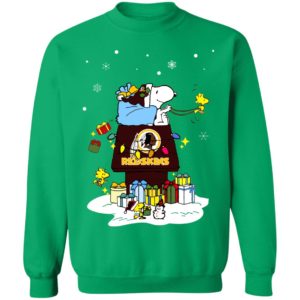 Washington Redskins Santa Snoopy Wish You A Merry Christmas Shirt