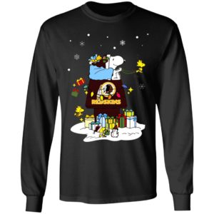Washington Redskins Santa Snoopy Wish You A Merry Christmas Shirt