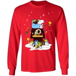 Washington Redskins Santa Snoopy Wish You A Merry Christmas Shirt