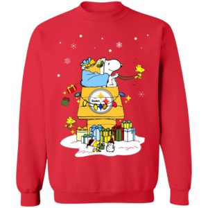Pittsburgh Steelers Santa Snoopy Wish You A Merry Christmas Shirt