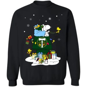 Portland Timbers Santa Snoopy Wish You A Merry Christmas Shirt