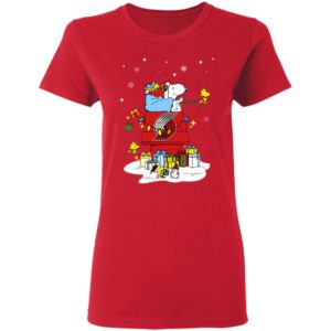 Portland Trail Blazers Santa Snoopy Wish You A Merry Christmas Shirt